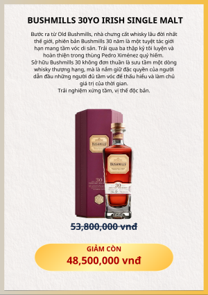 BUSHMILLS 30YO IRISH SINGLE MALT